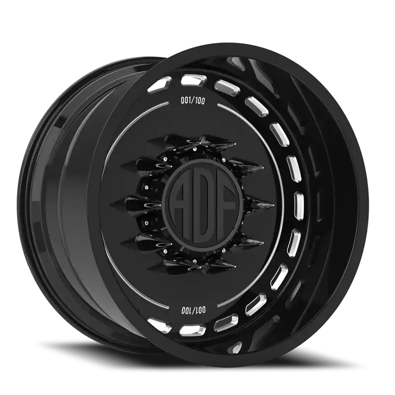Limited Time Adf Ltd Wheel 24x14 5x150 Gloss Black/Machined -76mm - MINIMUM PURCHASE OF 4 - FREE T-SHIRT INCLUDED!