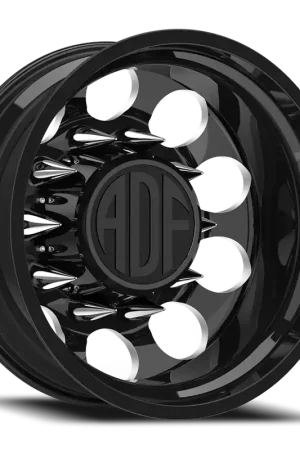 Adf Big Mac Dually - Wheel 22x8.25 8x165.1 Gloss Black/Machined -167mm - MINIMUM PURCHASE OF 4 - FREE T-SHIRT INCLUDED! One Day Deal