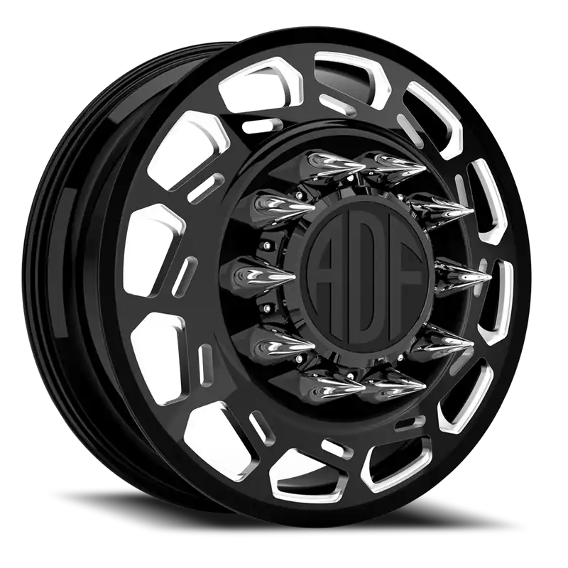 Reduced Price Adf Payload Left Dually Wheel 20x8.25 8x200 Gloss Black/Machined 144mm - MINIMUM PURCHASE OF 4 - FREE T-SHIRT INCLUDED!