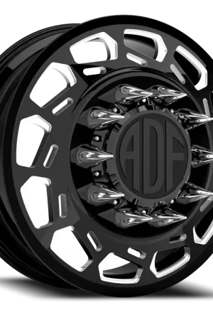 New Release Adf Payload Left Dually Wheel 24x8.25 8x210 Gloss Black/Machined 144mm - MINIMUM PURCHASE OF 4 - FREE T-SHIRT INCLUDED!