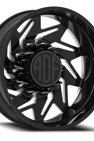 Professional Grade Adf Flex Right Dually Wheel 22x8.25 8x170 Gloss Black/Machined -167mm - MINIMUM PURCHASE OF 4 - FREE T-SHIRT INCLUDED!