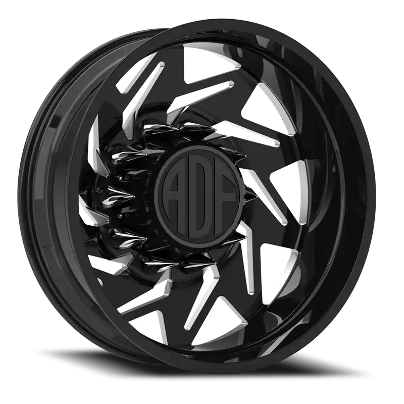 Professional Grade Adf Flex Right Dually Wheel 22x8.25 8x170 Gloss Black/Machined -167mm - MINIMUM PURCHASE OF 4 - FREE T-SHIRT INCLUDED!
