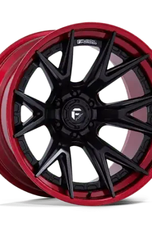 Fuel Fc402 Catalyst Wheel 24x12 8x165.1 Matte Black With Candy Red Lip -44mm - MINIMUM PURCHASE OF 4 WHEELS - FREE T-SHIRT INCLUDED! Mega Sale