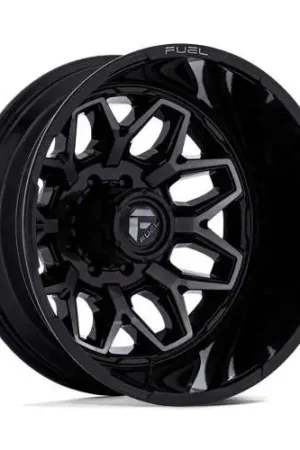 Direct From Manufacturer Fuel D875 Flux Dually Wheel 20x8.25 8x170 Gloss Black Brush-Fc Gray Tint -201mm - FREE T-SHIRT INCLUDED!