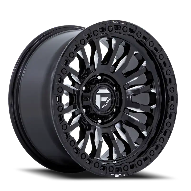 Free Returns Fuel Fc857 Rincon Wheel 20x10 6x135 Gloss Black Milled -18mm - FREE T-SHIRT INCLUDED!