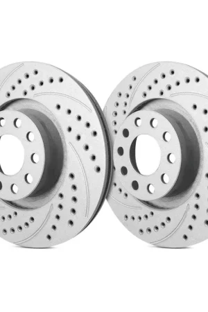 SP Performance Vented 8 Lug Double Drilled and Slotted Gray ZRC Brake Rotors PLA S55-191 Hot Picks