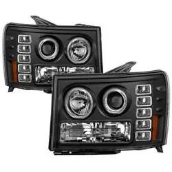 Spyder Projector Headlights - LED Halo - Black FCLH 5010605 Sale