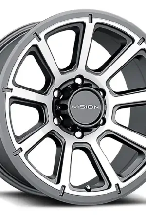 Vision Wheels Turbine 353 Gunmetal Machined Face 17x8.5 18mm Offset 6x139.7 (6x5.5) Limited Time