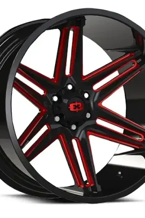 Vision Wheels Razor 363 Gloss Black Milled Spoke with Red Tint 20x10 -25mm Offset 6x135 Discount