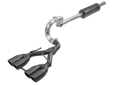 High Quality aFe Rebel Series 2.5in. 304 SS C/B Exhaust System 2018 Jeep Wrangler (JL) V6-3.6L - Black Tip - 49-38071-B