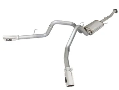 Price Cut aFe MACHForce XP Exhaust 3in SS Dual Side Ext CB w/ Polished Tips 2015 Ford F150 5.0L V8 CC/SB EC/LB - 49-43074-P