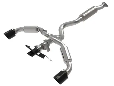 aFe 23-24 Toyota GR Corolla L3 1.6L (t) Gemini XV 3in to 2-1/2in Cat Back Exhaust w/ Black Tips - 49-36067-B Fast Shipping