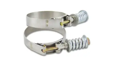 Vibrant SS T-Bolt Clamps Pack of 2 Size Range: 2.25in to 2.55in O.D. For use w/ 2.00in I.D. Coupling - 27820 Special Offer