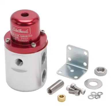Price Cut Edelbrock Fuel Pressure Regulator Carbureted 160 GPH 5-10 PSI 3/8In In/Out Retunless Red/Clear - 174121