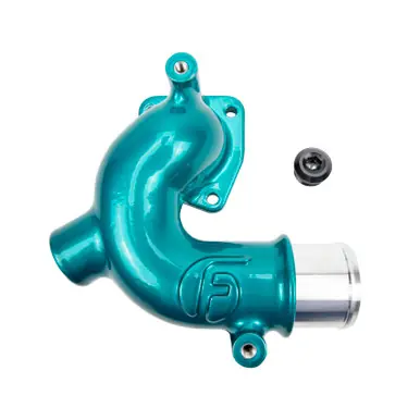 Viral Wehrli 98-18 Dodge / Ram Cummins 5.9L/6.7L WCFab X Fleece Thermostat Housing - Candy Teal - WCF100157-CT
