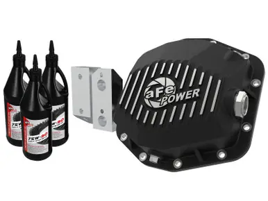 aFe 20-23 Jeep Gladiator JT (Dana M220) Pro Series Rear Differential Cover Black w/ Machined Fins - 46-71191B Final Sale