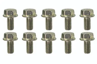 Certified Moroso M8-1.25 x 16mm Non-Serrated Zinc Flange Bolt  - 10 Pack - 38841