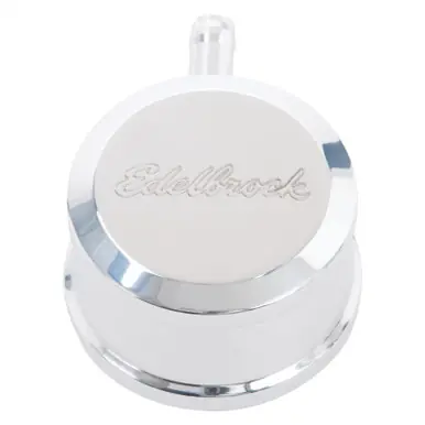 Edelbrock PCV for Valve Cover Aluminum Round Push In w/ 90-Degree Port Breather Look w/ Etched Logo - 4407 Seasonal Sale