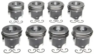 Mahle OE 10-15 GM Trucks & Camaro 6.2L Floating Pin Flat Top Piston Set w/ Rings (Set of 8) - 2244035WR Original