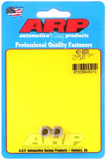Worldwide Shipping ARP 1/4-20 SS 12pt nut kit - 401-8320
