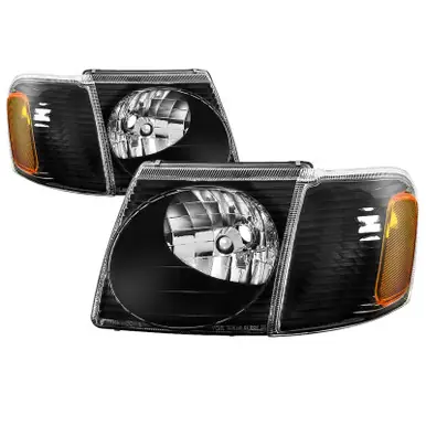 xTune 01-03 Ford Explorer Sport 4pc OEM Style Headlights w/Corner - Black (HD-JH-FEXP01-ST-BK) - 9042614 Fan Favorite