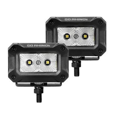 Price Drop Go Rhino Xplor Bright Series Rectangle LED Flood Light Kit (Surface/Thread Std Mnt) 3x2 - Blk (Pair) - 751003023FBS