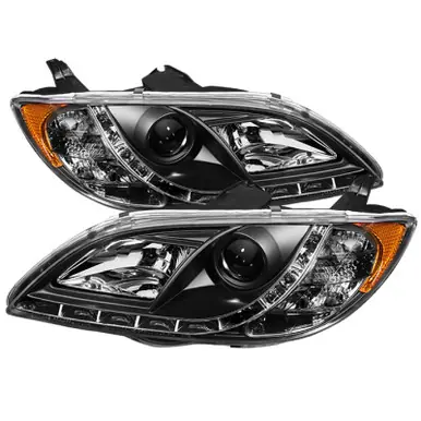Big Sale Spyder Mazda 3 04-08 4Dr Sedan Projector Headlights Halogen - DRL Blk PRO-YD-M304-DRL-BK - 5017451