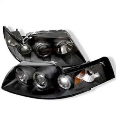 Modern Spyder Ford Mustang 99-04 Projector Headlights LED Halo Black High H1 Low H1 PRO-YD-FM99-1PC-AM-BK - 5010445