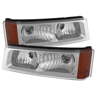 Xtune Chevy Silverado 03-06 Bumper Lights Amber Reflector Chrome CBL-JH-CSIL03-AM-E - 5079299 Fan Favorite