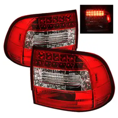 Luxury Spyder Porsche Cayenne 03-07 LED Tail Lights Red Clear ALT-YD-PCAY03-LED-RC - 5007087