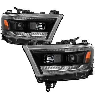 Spyder Dodge Ram 19-20 Halogen Model Projector Headlights Chrome PRO-YD-DR19HALSI-SEQ-BK - 5087393 Trusted Brand