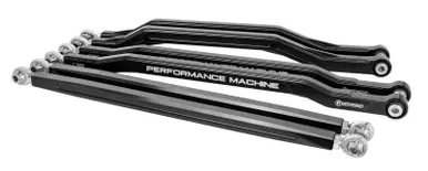 Trusted Brand Performance Machine UTV High Clearance Radius Rod Set (4 Rods) - Contrast Cut - 0222-2001-BM