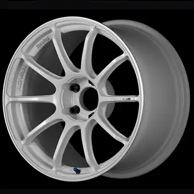 Advan RSIII 18x8.0 / +45 Offset / 5-114.3 / 73mm Bore / Racing White Metallic & Ring - YA38G45EWMR Warranty Included
