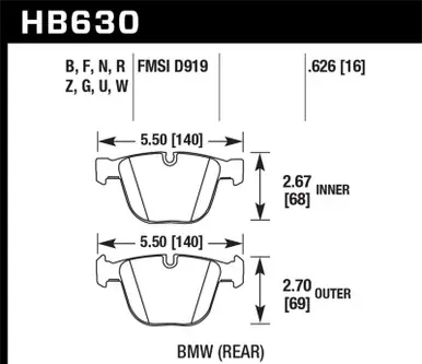Hawk 02-11 BMW (Various) HPS Street Rear Brake Pads - HB630F.626 Trending