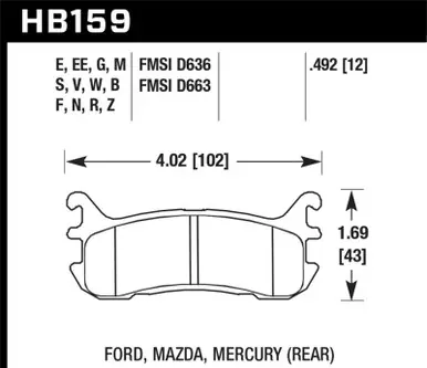 Hawk 03-05 Mazda Miata Rear ER-1 Brake Pad Set - HB159D.492 Exclusive Offer