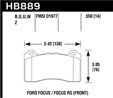 Hawk HP Plus Track Only Ferro-Carbon Brake Pads - HB889N.550 Grab Now