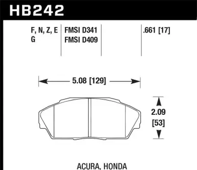 Exclusive Hawk 86-01 Acura (Various) / 88-93 Honda (Various) DTC-60 Race Front Brake Pads - HB242G.661