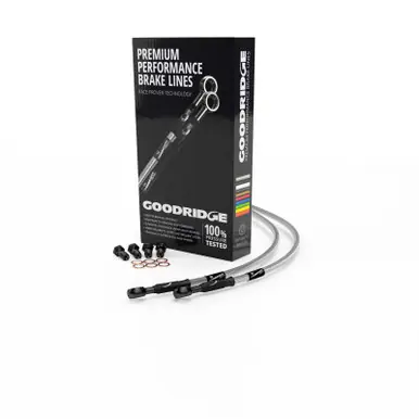 Goodridge 14-17 Harley-Davidson FXDB/FXDBP (Mini Ape w/ABS) Black Front Brake Line w/Clear Fitting - HD0073-2FB-CL Low Price