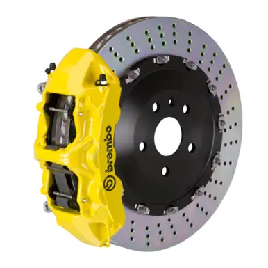 Weekend Sale Brembo 19+ X5 (G05)/20+ X6 Front GT BBK 6 Piston Cast 405x34 2pc Rotor Drilled- Yellow - 1T1.9508A5