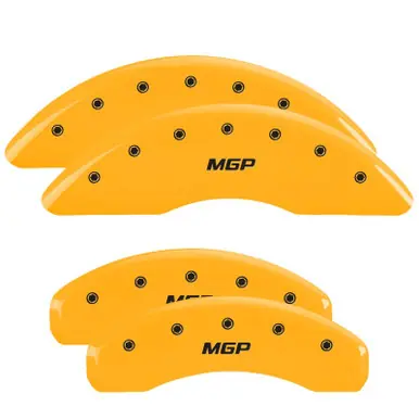 MGP 4 Caliper Covers Engraved Front & Rear MGP Yellow Finish Black Char 2003 Mercedes-Benz E320 - 23207SMGPYL Premium