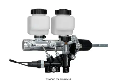 Wilwood Tandem Remote M/C Kit w L/H Brkt & Prop Valve - 7/8in Bore Ball Burnished-W/Pushrod - 261-14249-P Reduced Price