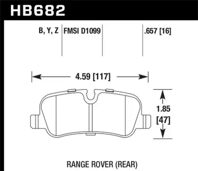 No Minimum Order Hawk 05-09 Range Rover LR3 D1099 LTS Street Rear Brake Pads - HB682Y.657