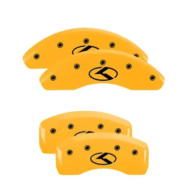 MGP 4 Caliper Covers Engraved Front & Rear Circle K/Kia Yellow finish black ch - 21175SCRKYL While Supplies Last