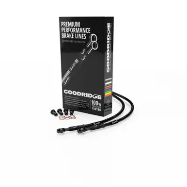 Goodridge 10-11 Harley-Davidson FLSTFB Black Front Brake Line w/Black Fitting - HD0107-1FB-BK No Minimum Order