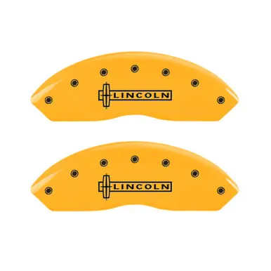 MGP 4 Caliper Covers Engraved Fr Lincoln Rr Star Logo Yellow Finish Blk Char 2002 Lincoln Blackwood - 36016SLC1YL Latest