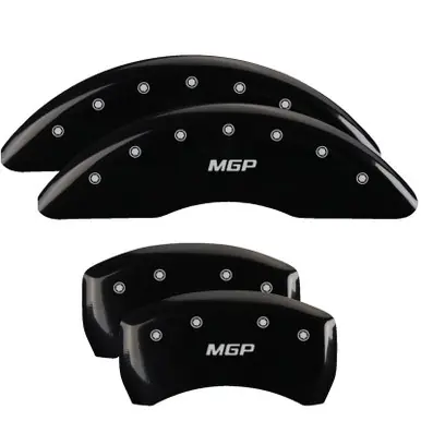 New Release MGP 4 Caliper Covers Engraved Front & Rear MGP Black finish silver ch - 22209SMGPBK