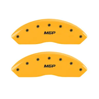 MGP 4 Caliper Covers Engraved Front & Rear MGP Yellow Finish Black Char 2002 Mercury Mountaineer - 43003SMGPYL Big Sale