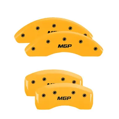 Get Yours MGP 4 Caliper Covers Engraved Front & Rear MGP Yellow finish black ch - 17209SMGPYL
