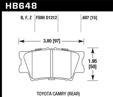 Time-Limited Hawk 2013-2014 Lexus ES300h HPS 5.0 Rear Brake Pads - HB648B.607