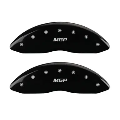 MGP 4 Caliper Covers Engraved Front & Rear MGP Black finish silver ch - 52002SMGPBK Flash Sale